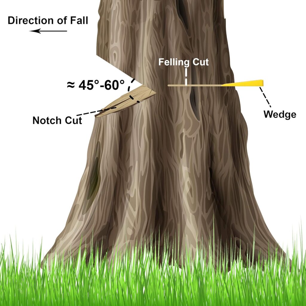 6 Pack Tree Felling Wedges with Spikes for Safe Tree Cutting – 3 Each of 8” and 5.5” Wedges with Storage Bag; 6 Felling Dogs to Guide Trees Stabilize and Safely to Ground for Loggers and Fallers