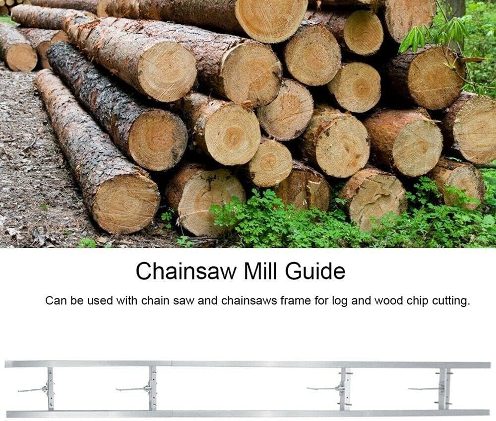 Chainsaw Mill, Portable 14Inch to 36Inch Guide Bar Chainsaw Milling Planking Milling Wood Lumber Cutting Sawmill, with 9Ft Rail Mill Guide System