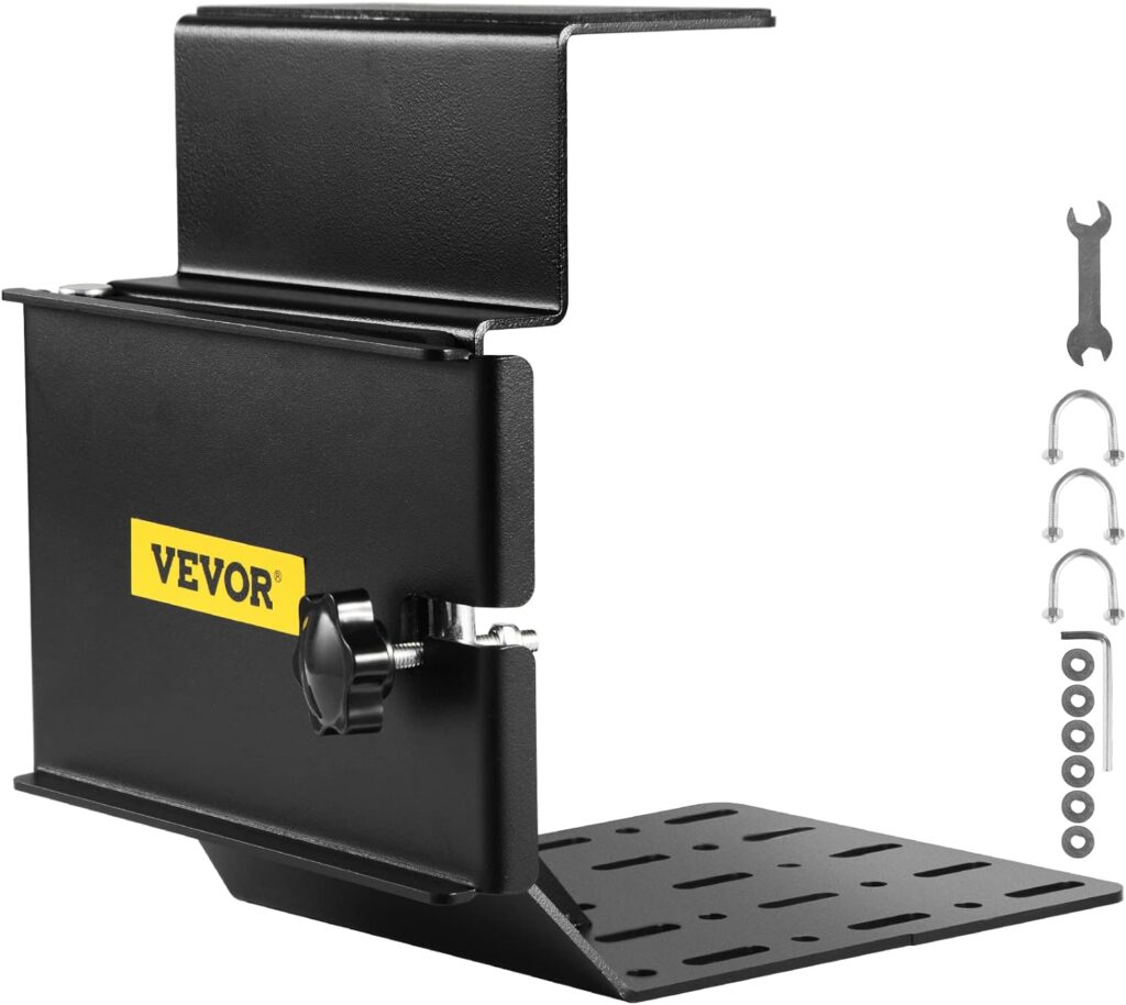 VEVOR Chainsaw Holder, Powder Coated Steel Chain, Tool Mount Accessories with U-Shape Bolts, Universal Saw Press Carrier Kit for ATVs, UTVs, Tractors, Trucks, Utility Vehicles, Black